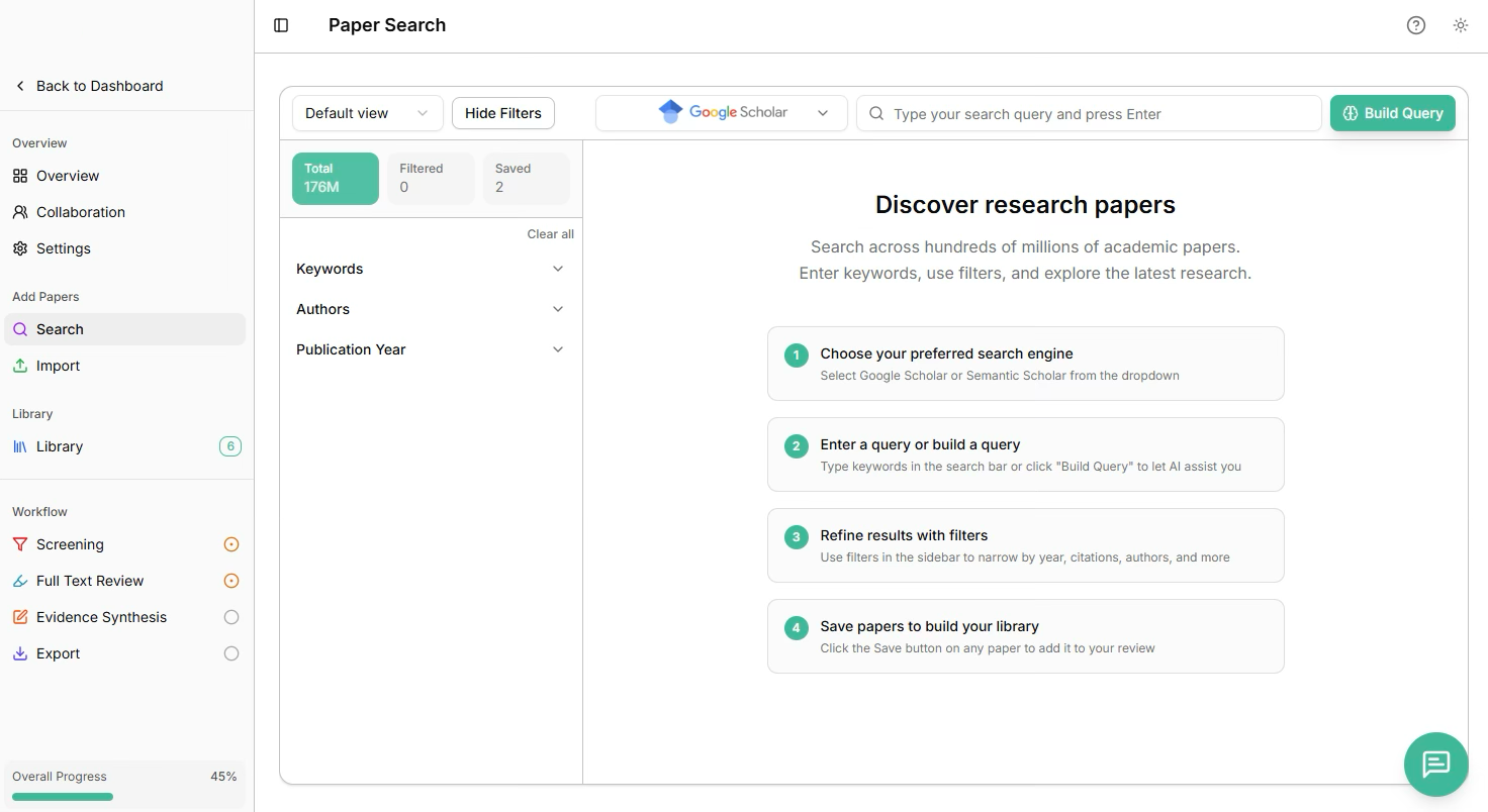 Google Scholar search interface in aflakn.com